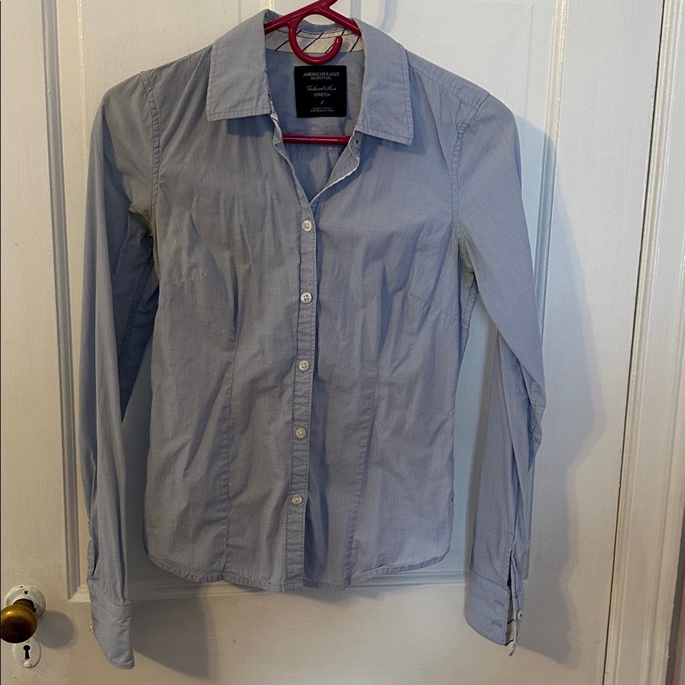 American Eagle Light Blue Button-Down Shirt